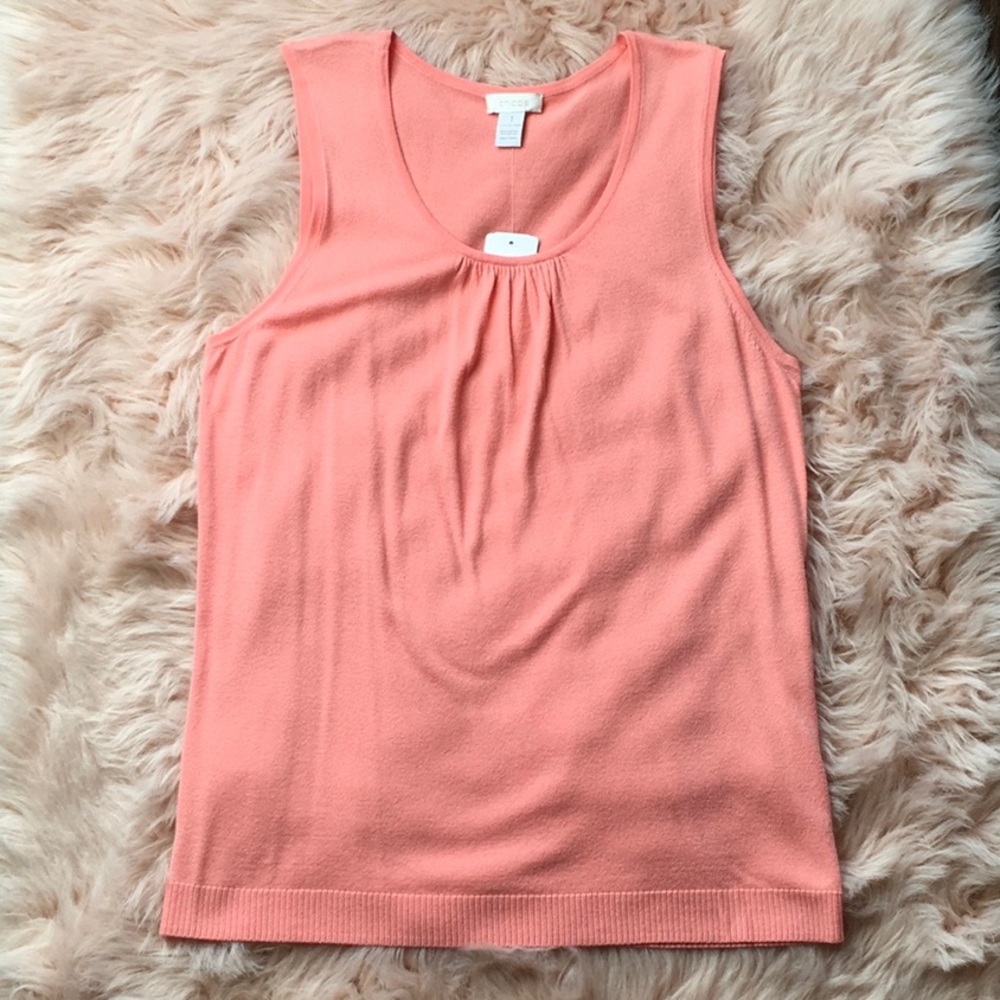 NWT Chico’s peach sleeveless sweater tank top
